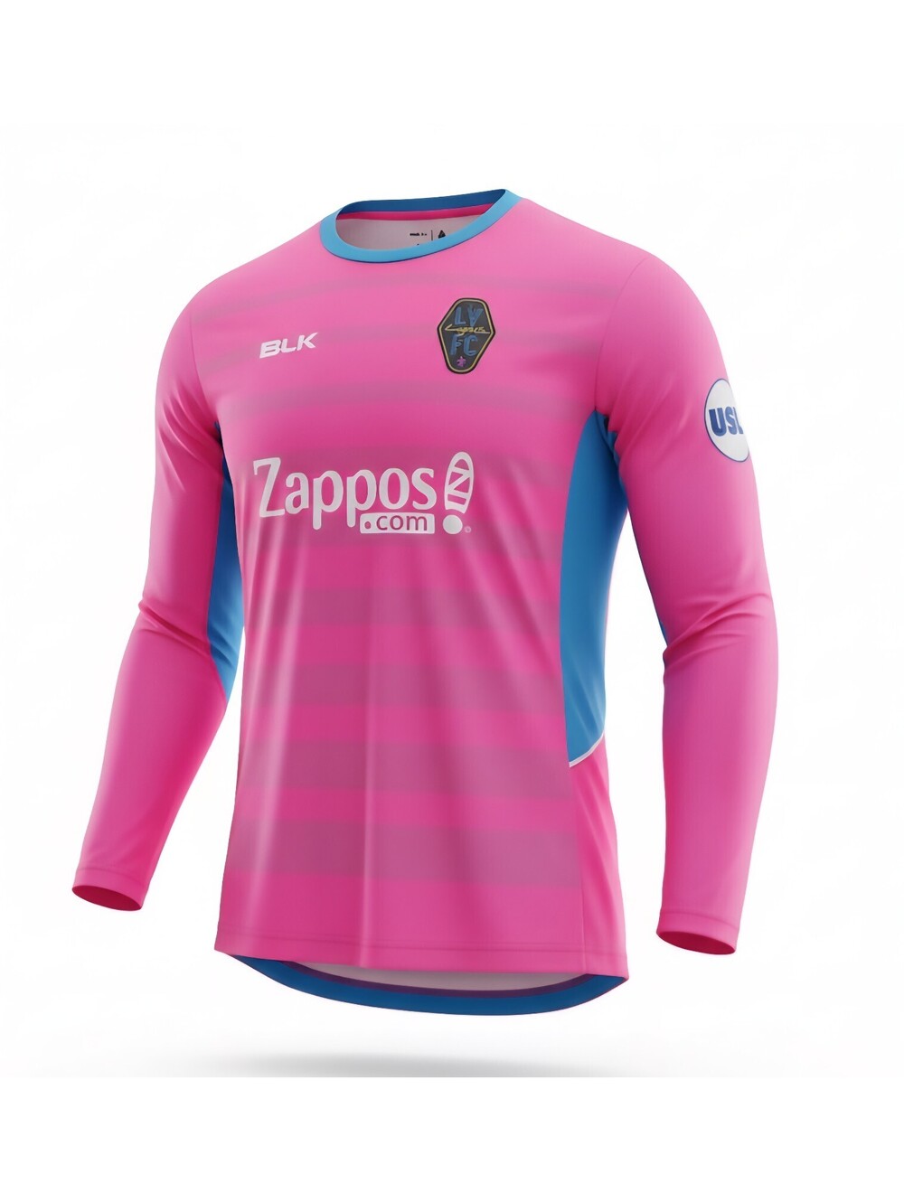 Las Vegas Lights FC 2018 Goalkeeper Soccer Jersey BLK Pink Blue Men's Size 3XL